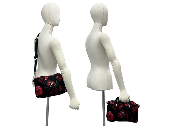 Mini sac à main deux voies Prada avec logo triangle - vue 2