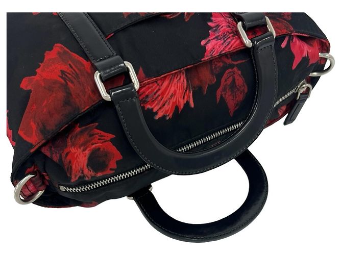 Mini sac à main deux voies Prada avec logo triangle - vue 4