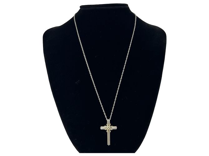 Autre Marque Collana Croce Tiffany Vintage Signature - vista 2