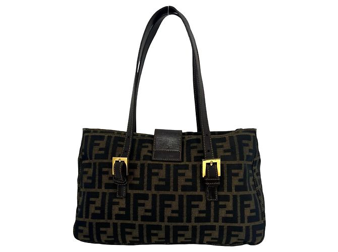 Sac à main cabas Fendi Vintage Zucca FF Pattern - vue 3