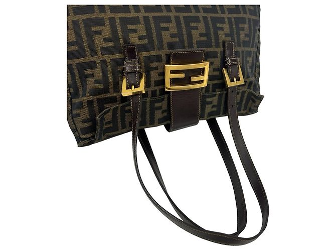 Sac à main cabas Fendi Vintage Zucca FF Pattern - vue 4