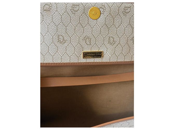 Christian Dior Borsa a Tracolla Monogramma in Pelle e Tela Beige - vista 5