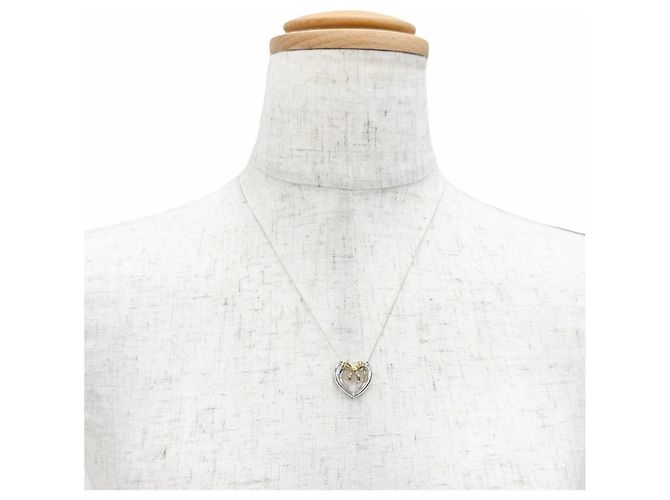 Autre Marque Collana Cuore con Fiocco Tiffany & Co. in Oro 18K e Argento - vista 2