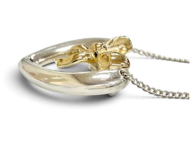 Autre Marque Collana Cuore con Fiocco Tiffany & Co. in Oro 18K e Argento - vista 5
