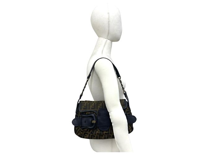 Fendi Vintage Tasche mit Zucca-Muster, semi one-shoulder - vue 2