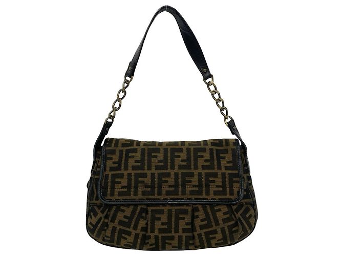 Fendi Vintage Tasche mit Zucca-Muster, semi one-shoulder - vue 3