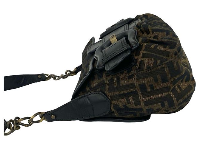 Fendi Vintage Tasche mit Zucca-Muster, semi one-shoulder - vue 5