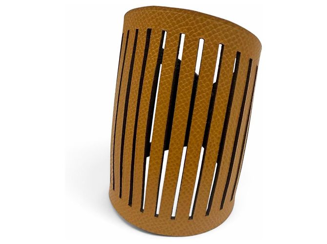 Hermès Bracelete Reversível em Couro Hermes Ajure Petit H - vista 2