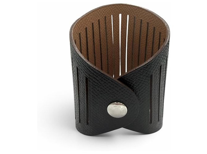 Hermès Bracelete Reversível em Couro Hermes Ajure Petit H - vista 4