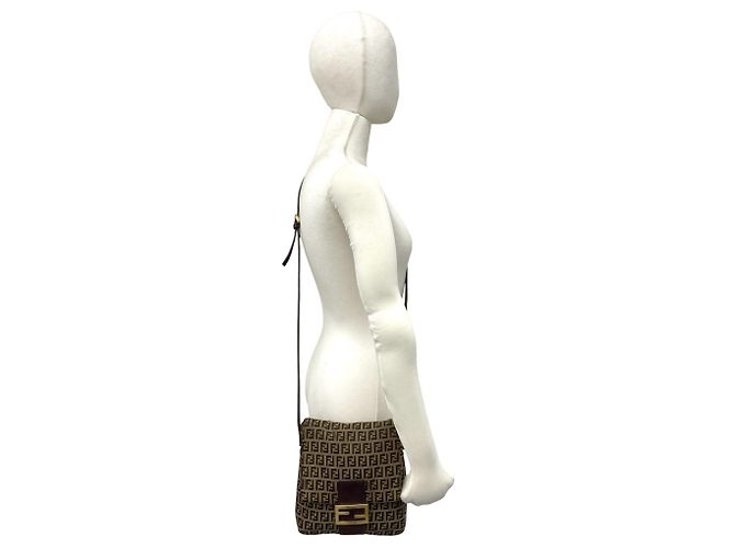 Borsa a tracolla Fendi Zucchino Brown - vista 2