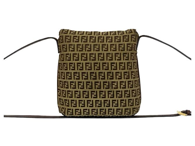 Borsa a tracolla Fendi Zucchino Brown - vista 3