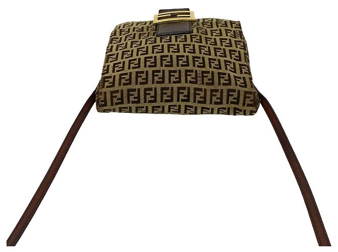 Borsa a tracolla Fendi Zucchino Brown - vista 4