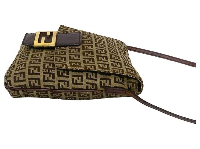 Borsa a tracolla Fendi Zucchino Brown - vista 6