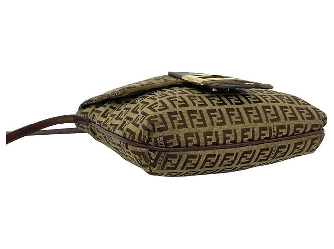 Borsa a tracolla Fendi Zucchino Brown - vista 7