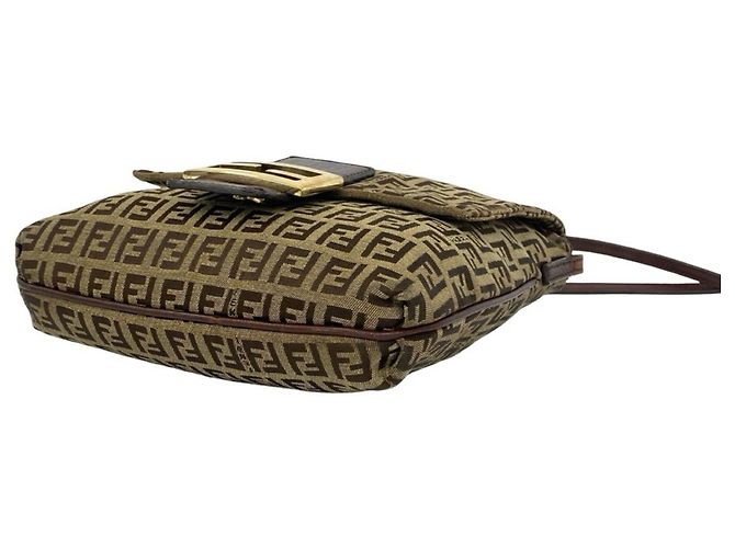 Borsa a tracolla Fendi Zucchino Brown - vista 8