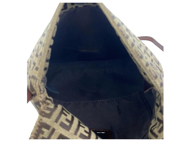 Borsa a tracolla Fendi Zucchino Brown - vista 9