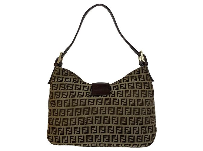 Fendi Vintage Schultertasche mit Zucchino FF-Muster - Ansicht 3