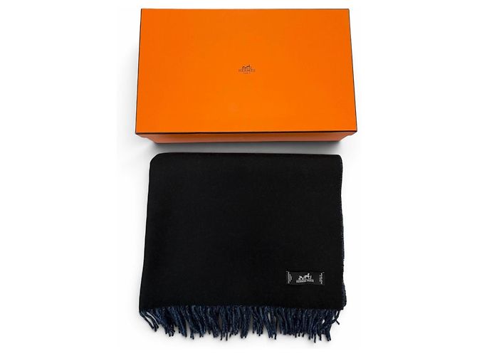 Hermès Hermes Bicolor Schal mit Fransen 100% Cashmere - Ansicht 2