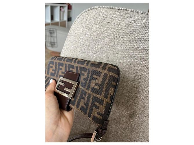 Fendi Sac baguette Monogramme toile marron - vue 5