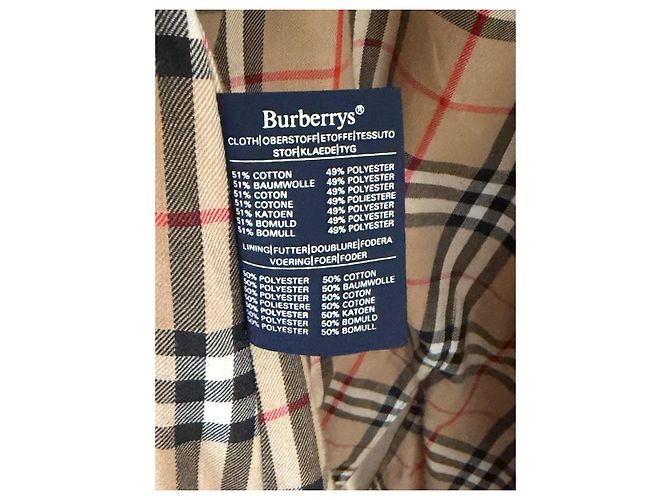 Burberry Trench Coat Beige Algodón Poliéster - vista 7
