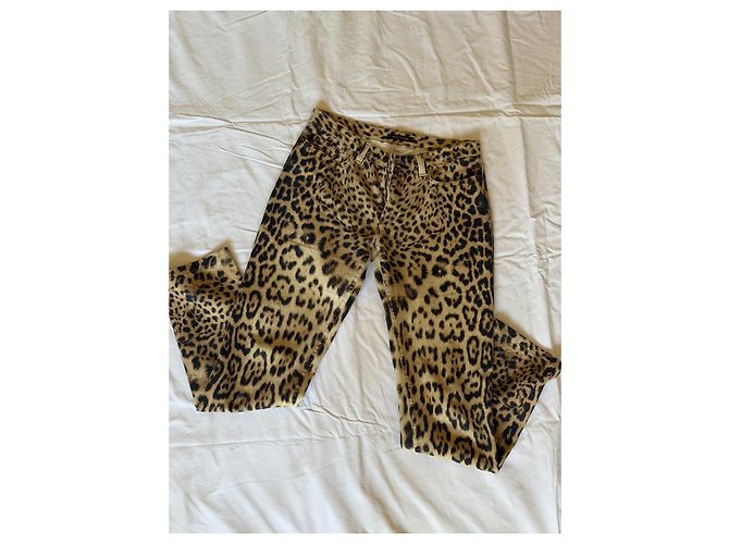 Roberto Cavalli Pantalones vaqueros con estampado de leopardo - vista 2