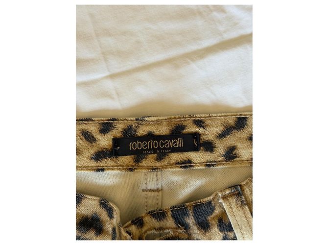 Roberto Cavalli Pantalones vaqueros con estampado de leopardo - vista 3