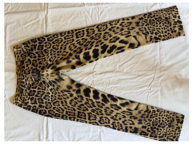 Roberto Cavalli Pantalones vaqueros con estampado de leopardo - vista 7