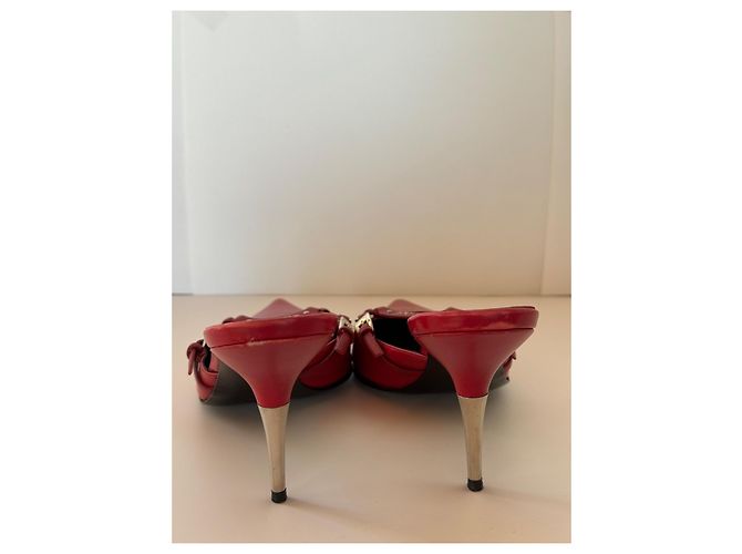 Dior rote Leder-Mules John Galliano - Ansicht 4