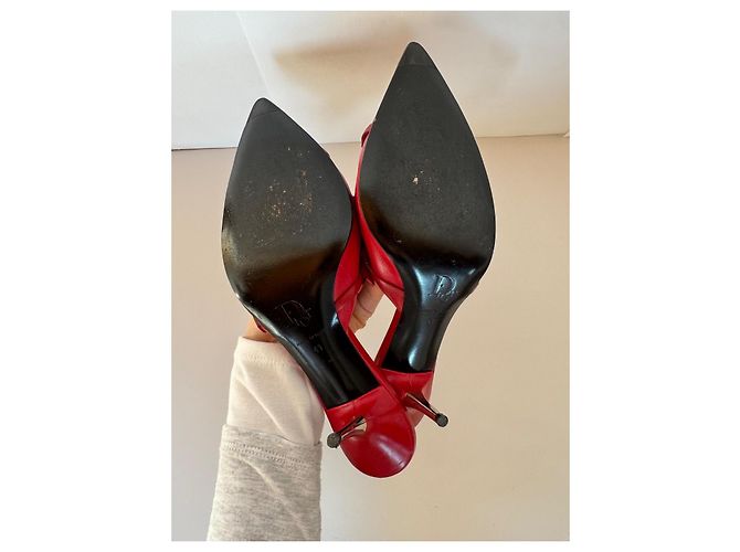 Dior rote Leder-Mules John Galliano - Ansicht 5