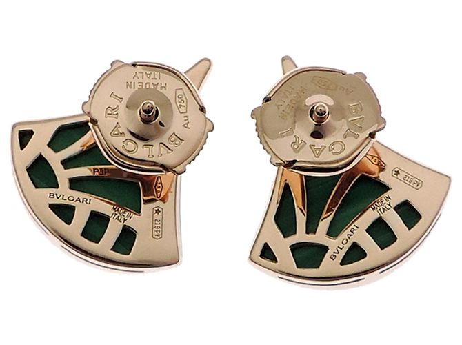 Bulgari Orecchini Bvlgari 750PG Malachite Diamond Diva Dream da donna - vista 3