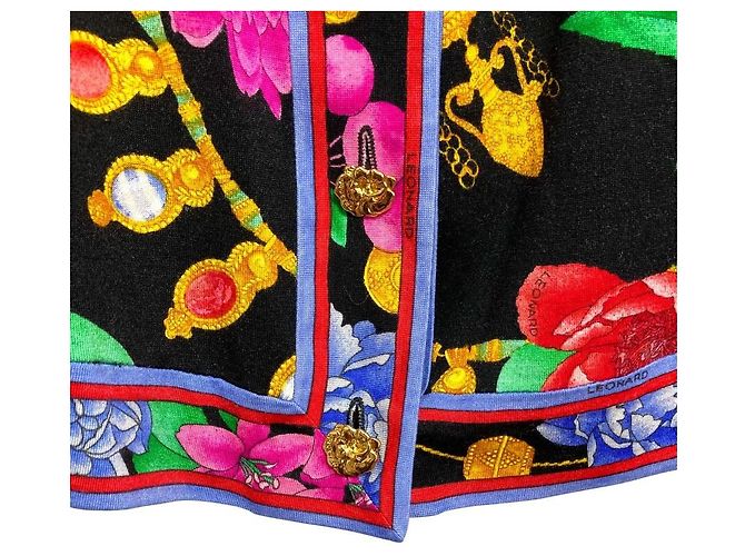 Cardigã de lã e seda com estampa floral LEONARD FASHION - vista 3