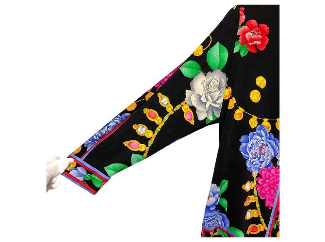 Cardigã de lã e seda com estampa floral LEONARD FASHION - vista 4