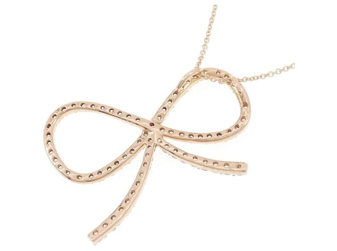 Autre Marque Collana in oro rosa Au750 con zaffiro e diamante - vista 4