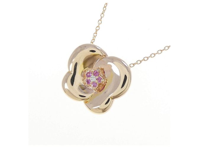 Autre Marque Collar de oro rosa K10 con zafiro y diamante - vista 3
