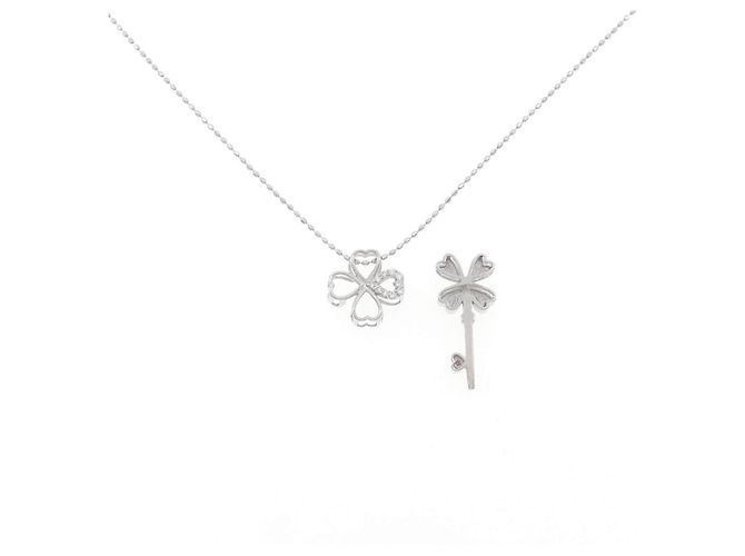 Autre Marque Collana 2 vie Au750 Clover Diamond - vista 6