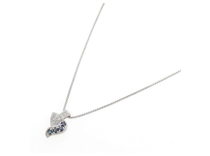 Autre Marque Pt850 Saphir Diamant Halskette - Ansicht 2