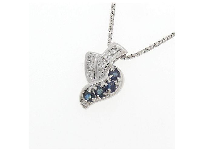 Autre Marque Pt850 Saphir Diamant Halskette - Ansicht 3