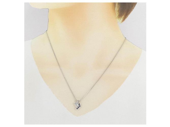 Autre Marque Pt850 Saphir Diamant Halskette - Ansicht 6