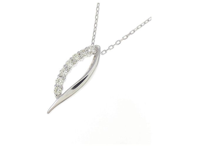 Autre Marque Collar de oro blanco K10 y diamantes - vista 3