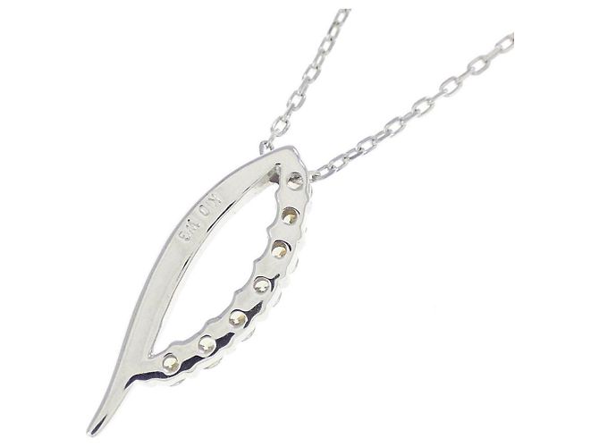Autre Marque Collar de oro blanco K10 y diamantes - vista 4
