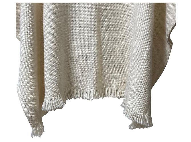 Autre Marque Poncho in lana e bambù con frange Cristaseya - vista 3