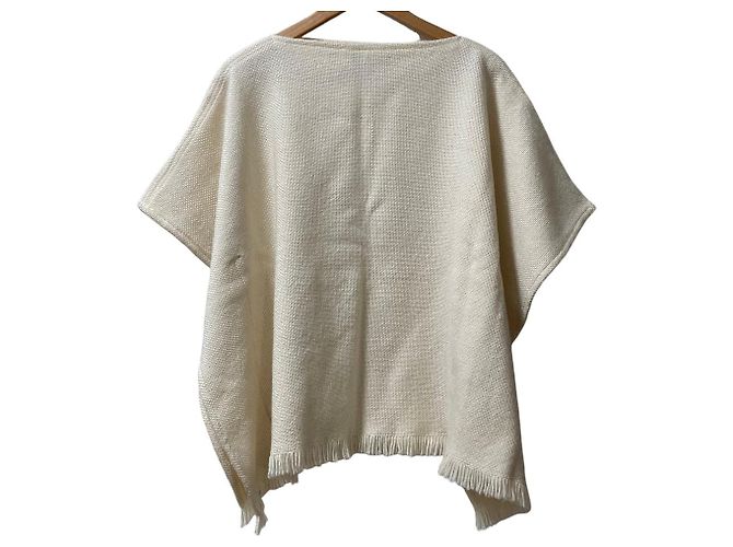 Autre Marque Poncho in lana e bambù con frange Cristaseya - vista 4
