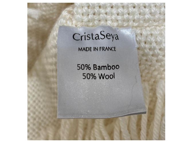 Autre Marque Poncho in lana e bambù con frange Cristaseya - vista 6