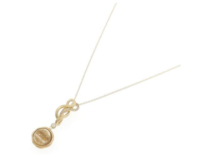 Autre Marque Collana in oro giallo Au750, quarzo rutilo e diamante - vista 2