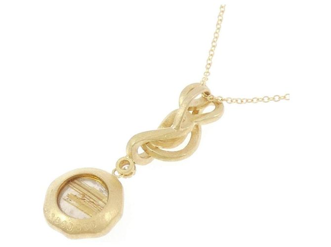 Autre Marque Collana in oro giallo Au750, quarzo rutilo e diamante - vista 4
