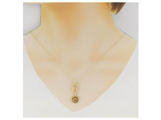 Autre Marque Collana in oro giallo Au750, quarzo rutilo e diamante - vista 6