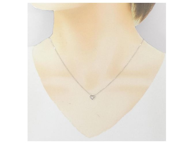 Autre Marque Colar de ouro branco Au750 e diamantes - vista 6