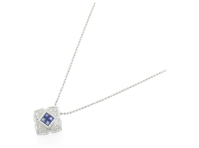 Autre Marque Collana in Pt900 Pt850 Zaffiro e Diamante - vista 2
