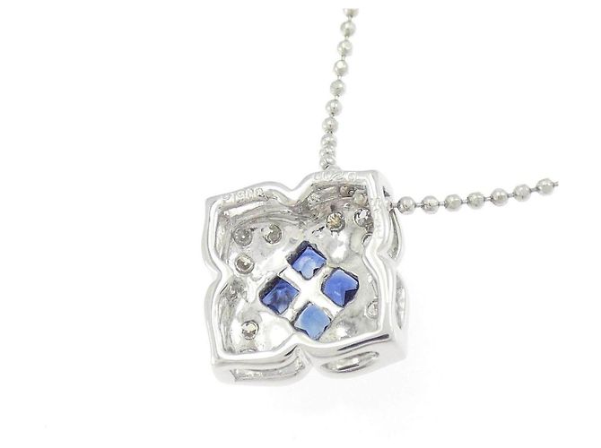Autre Marque Collana in Pt900 Pt850 Zaffiro e Diamante - vista 4