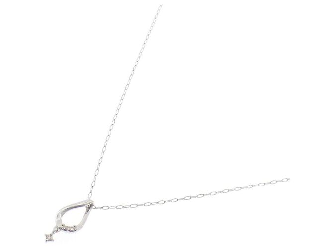 Autre Marque Colar de ouro branco K10 e diamantes - vista 2